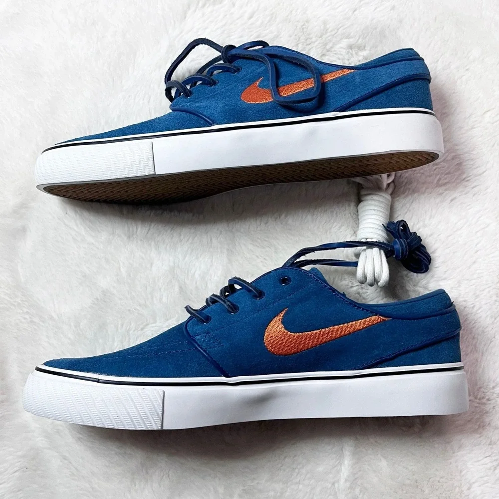 Nike SB Zoom Janoski OG+ Sneakers Blue Force Campfire Orange Size 5.5 NWOT